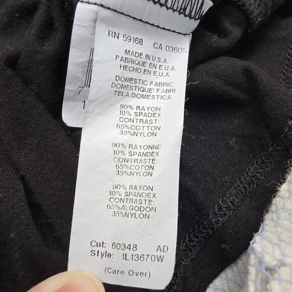 Karen Kane Shirt Womens 2X Black Lace Hem Tunic Top Made USA Stretch Rayon Blend - Picture 6 of 10